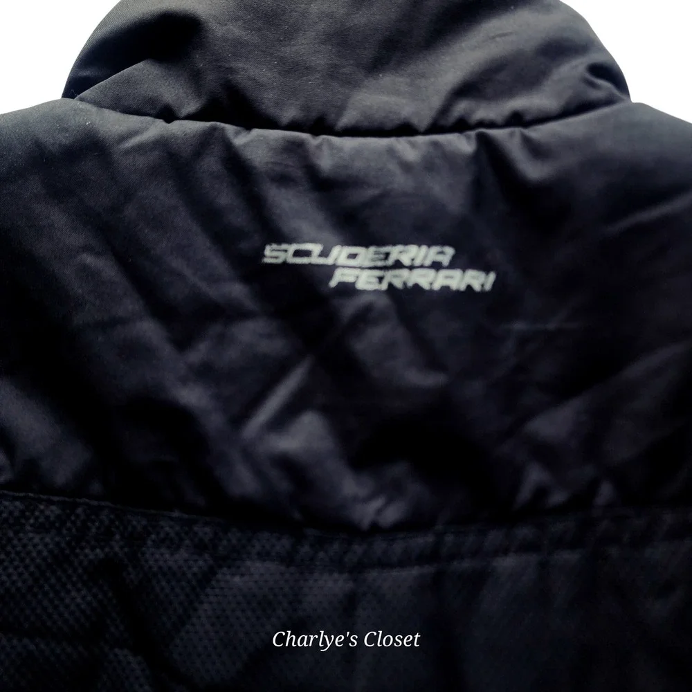 Ferrari Kids Black Scuderia F1 Puffer Vest‎ Full-Zip Quilted M Racing Autobahn